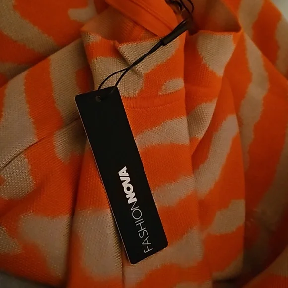 Savana Sweater Mini Dress - Orange/combo - Picture 6 of 6